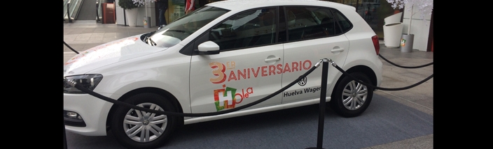 Huelva Wagen y Holea sortean un Volkswagen Polo por el aniversario del centro